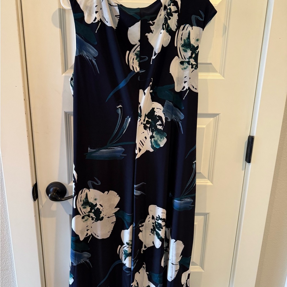 Ralph Lauren Black and White Floral Midi Dress - Picture 2 of 3